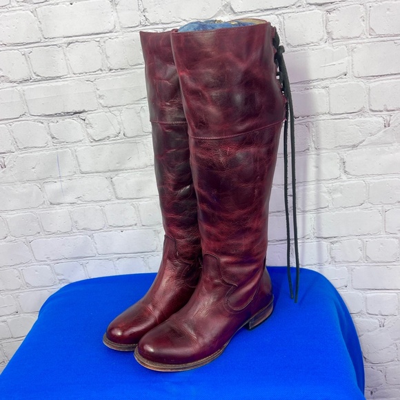 Freebird by Steven Shoes - 🦄•|•FREEBIRD BY STEVEN•| Cyn in Wine Color Knee High Boots Lace Up Top